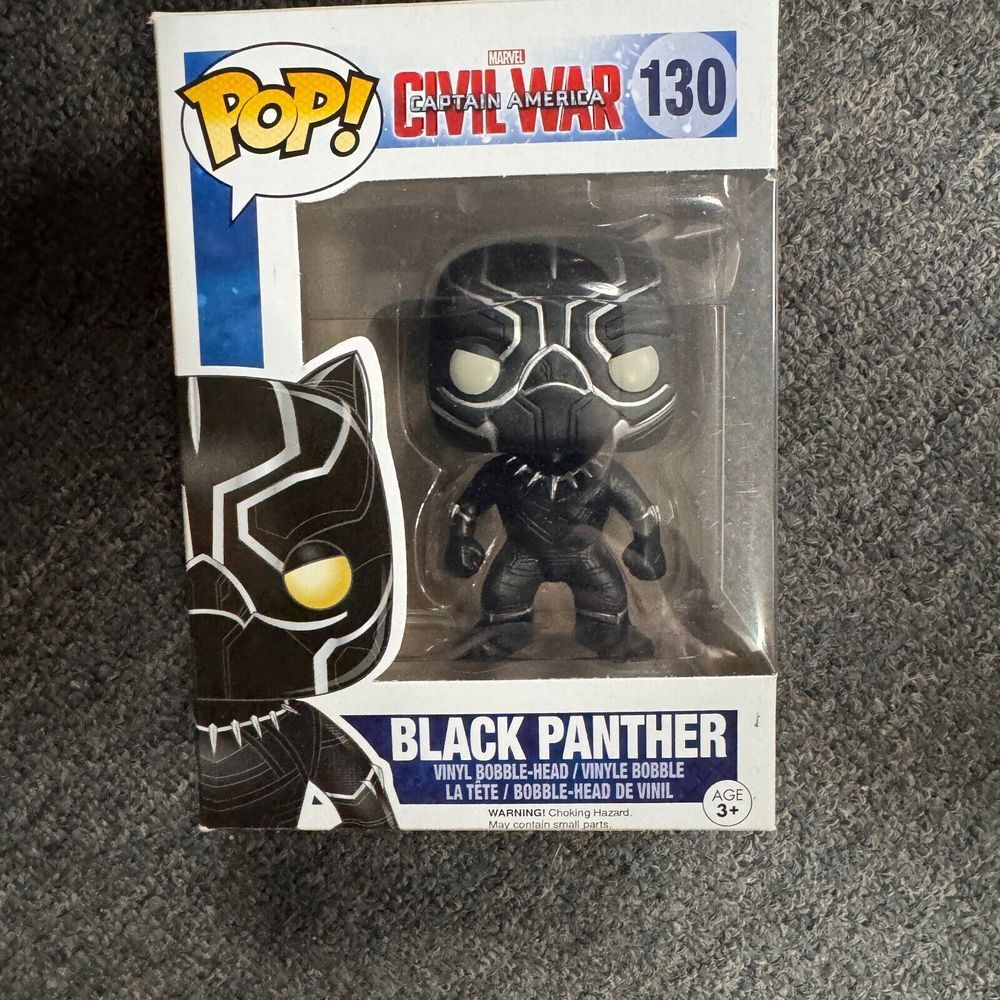 FUNKO POP! MARVEL BLACK PANTHER 130 Captain America Civil War Vinyl Figure NIB